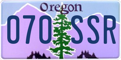 OR license plate 070SSR