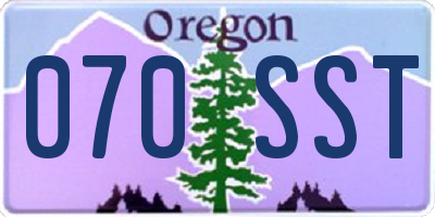 OR license plate 070SST