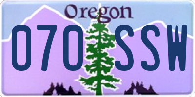 OR license plate 070SSW