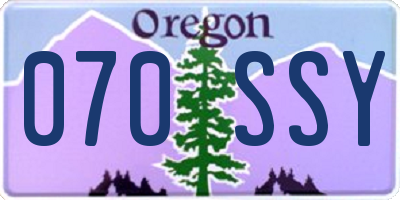 OR license plate 070SSY