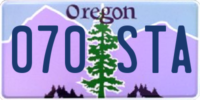 OR license plate 070STA