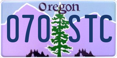 OR license plate 070STC