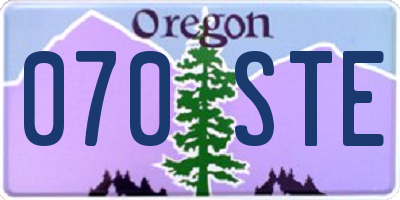 OR license plate 070STE