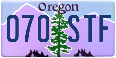 OR license plate 070STF