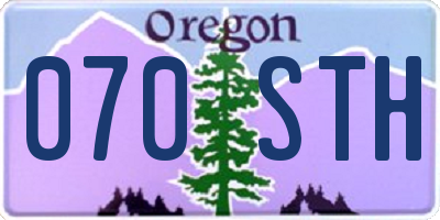 OR license plate 070STH