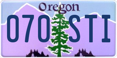 OR license plate 070STI
