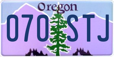 OR license plate 070STJ