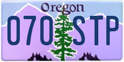 OR license plate 070STP