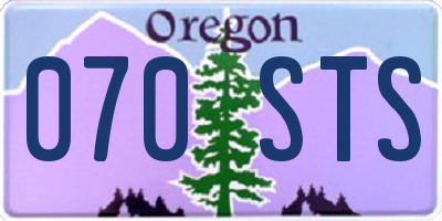 OR license plate 070STS