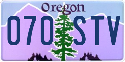 OR license plate 070STV