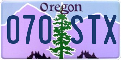 OR license plate 070STX