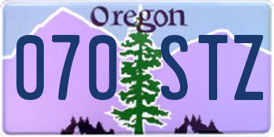 OR license plate 070STZ