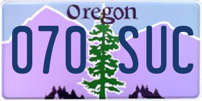 OR license plate 070SUC