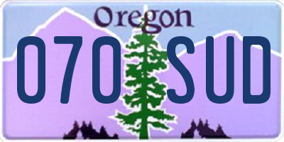OR license plate 070SUD