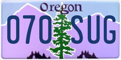OR license plate 070SUG