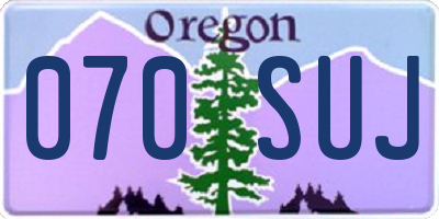 OR license plate 070SUJ