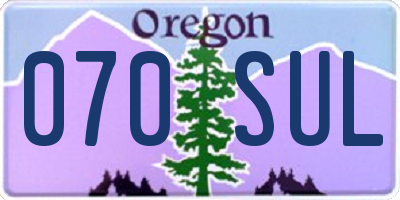 OR license plate 070SUL