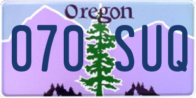 OR license plate 070SUQ