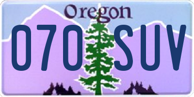 OR license plate 070SUV