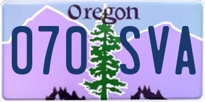 OR license plate 070SVA