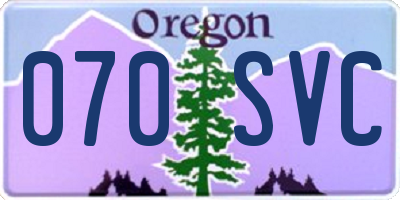 OR license plate 070SVC