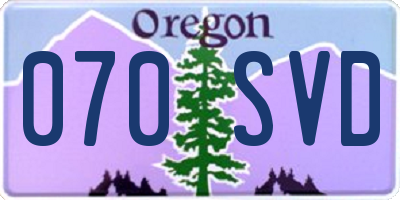 OR license plate 070SVD