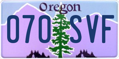 OR license plate 070SVF