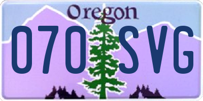 OR license plate 070SVG