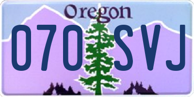 OR license plate 070SVJ