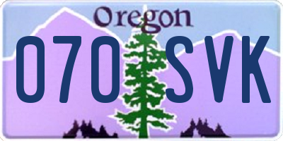 OR license plate 070SVK