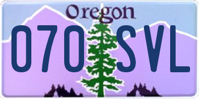 OR license plate 070SVL