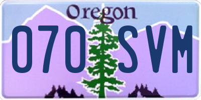 OR license plate 070SVM