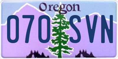 OR license plate 070SVN