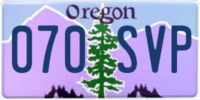 OR license plate 070SVP