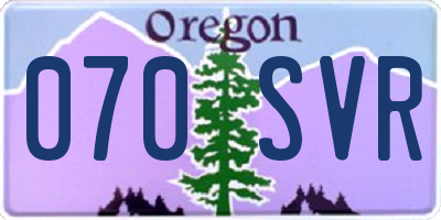 OR license plate 070SVR