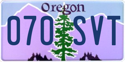 OR license plate 070SVT