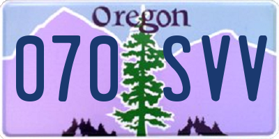 OR license plate 070SVV