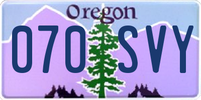 OR license plate 070SVY