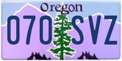 OR license plate 070SVZ