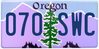 OR license plate 070SWC