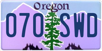 OR license plate 070SWD