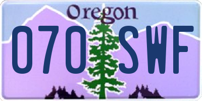 OR license plate 070SWF