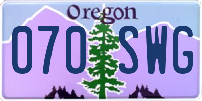 OR license plate 070SWG