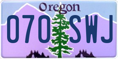 OR license plate 070SWJ