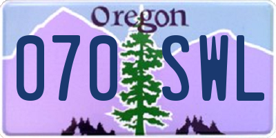 OR license plate 070SWL
