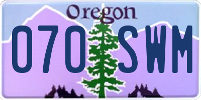 OR license plate 070SWM