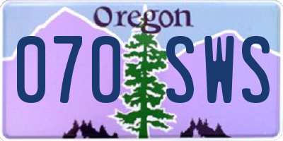 OR license plate 070SWS