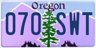 OR license plate 070SWT