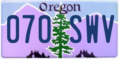 OR license plate 070SWV