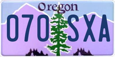 OR license plate 070SXA